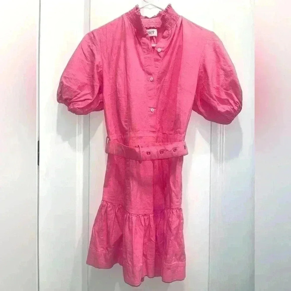 Anthropologie S/W/F Linen Rayon Belted Mini Shirt Dress - Picture 2 of 5